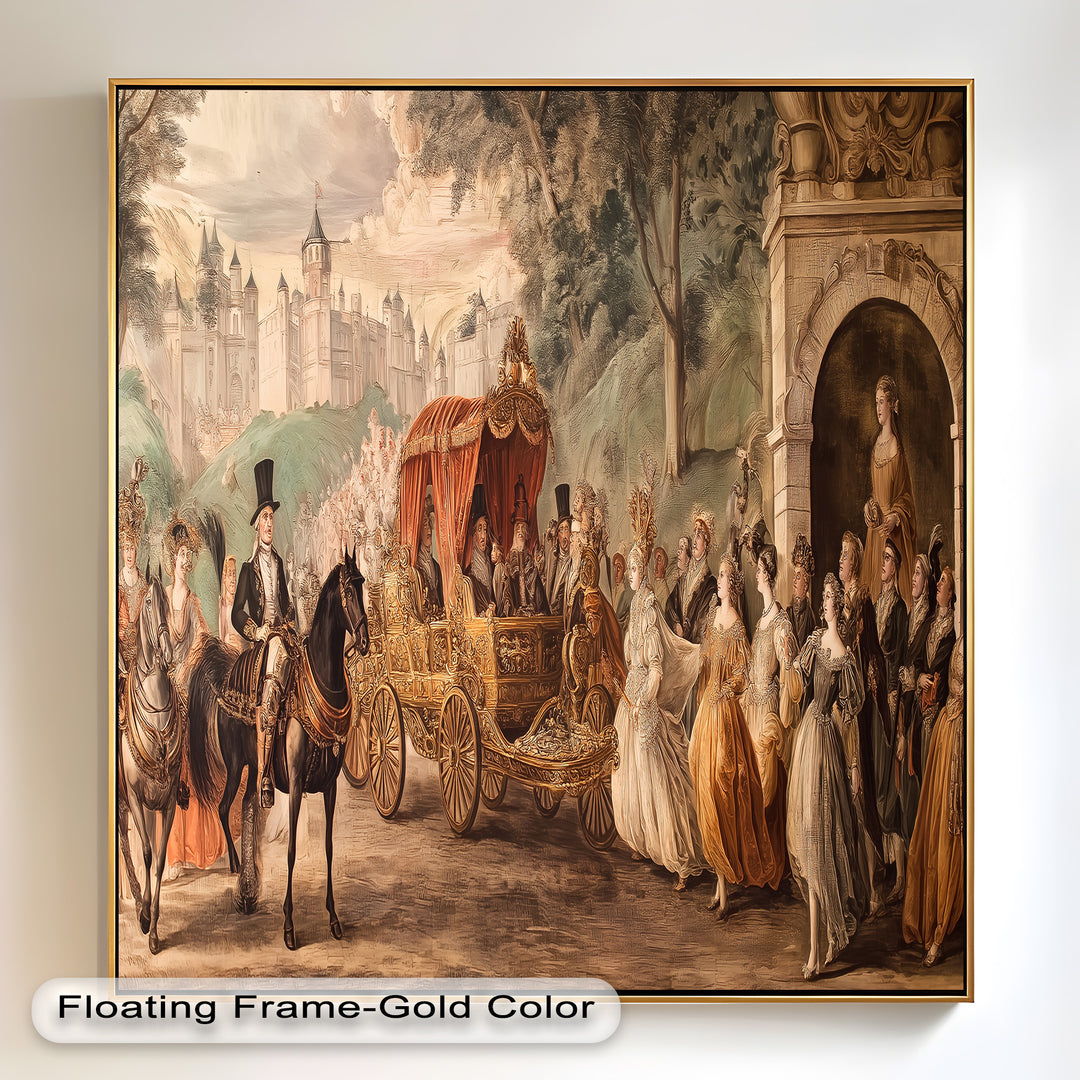 Royal Carriage Procession – Grand Baroque Parade Oil Painting