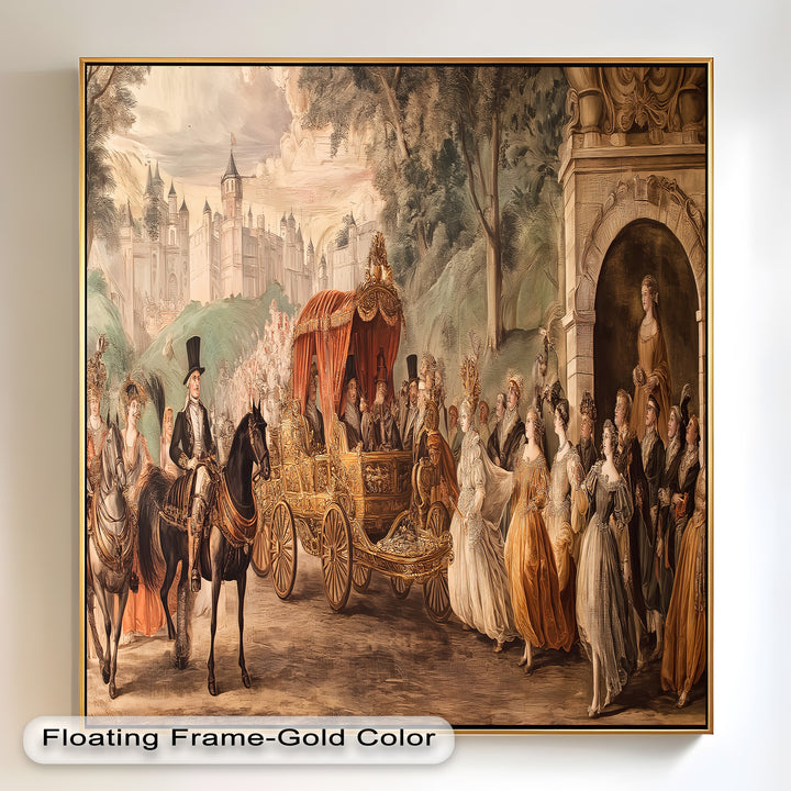 Royal Carriage Procession – Grand Baroque Parade Oil Painting