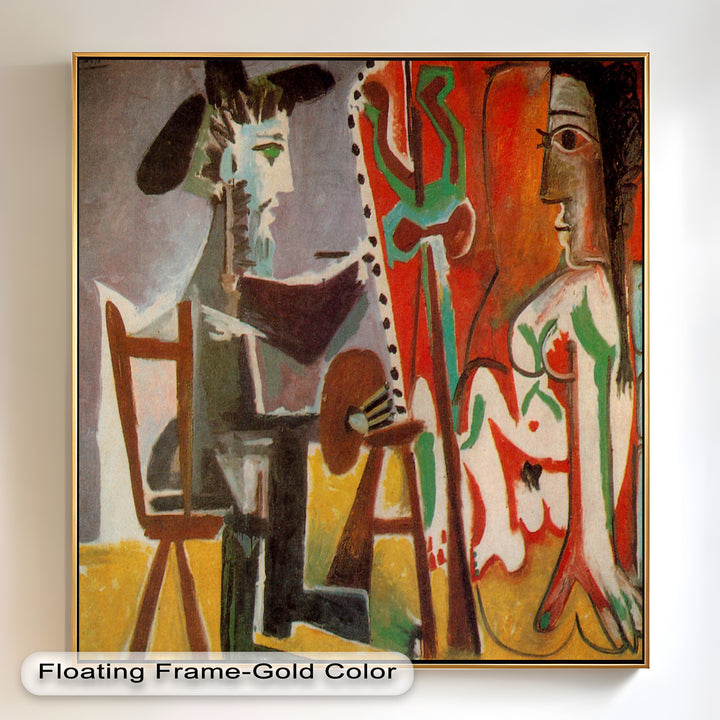 Der Maler und die Muse – Atelierszene Picasso Ölgemälde