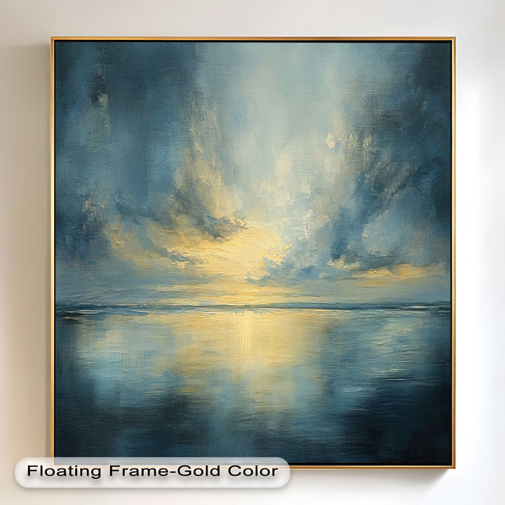 Coastal Wall Art - Sunset Reflection Seascape Oil Painting