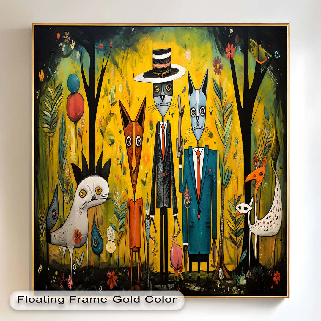 The Dandy Forest – Surreal Animal Portraits in Suits Picasso Oil Painting