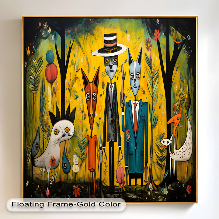 The Dandy Forest – Surreal Animal Portraits in Suits Picasso Oil Painting