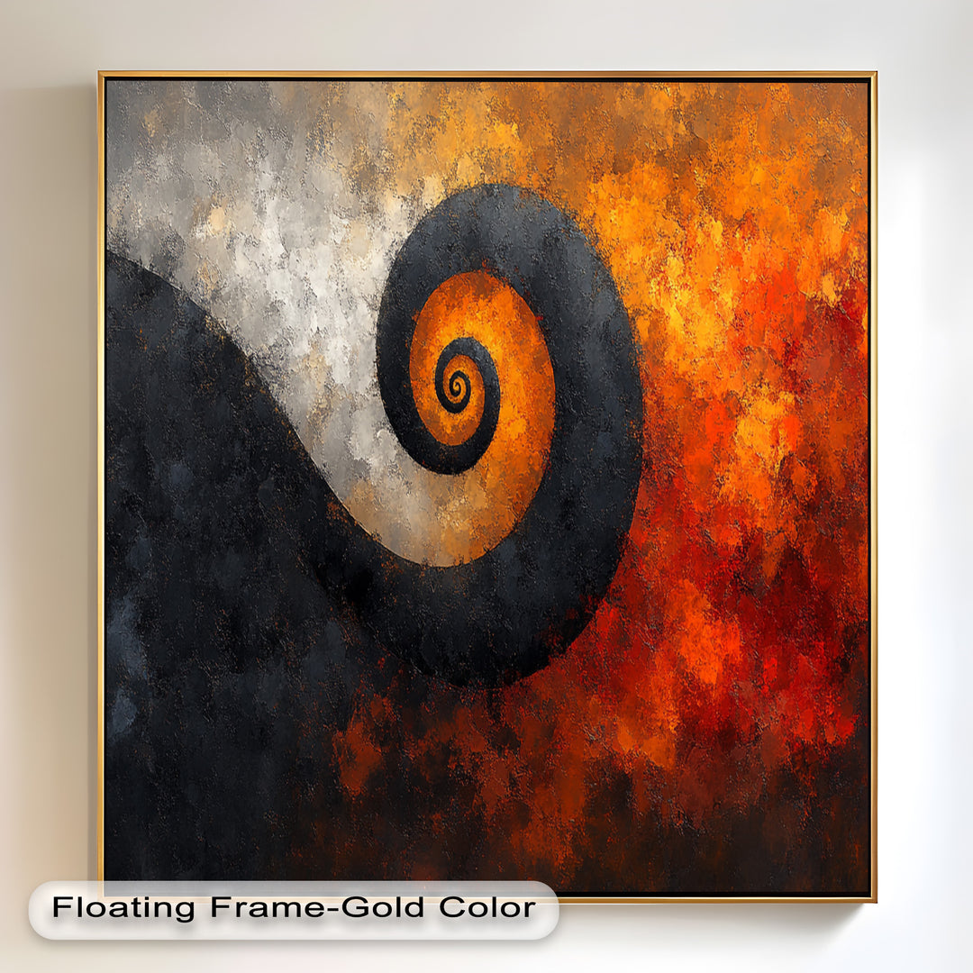 Autumn Swirl – Abstract Spiral Oil Painting