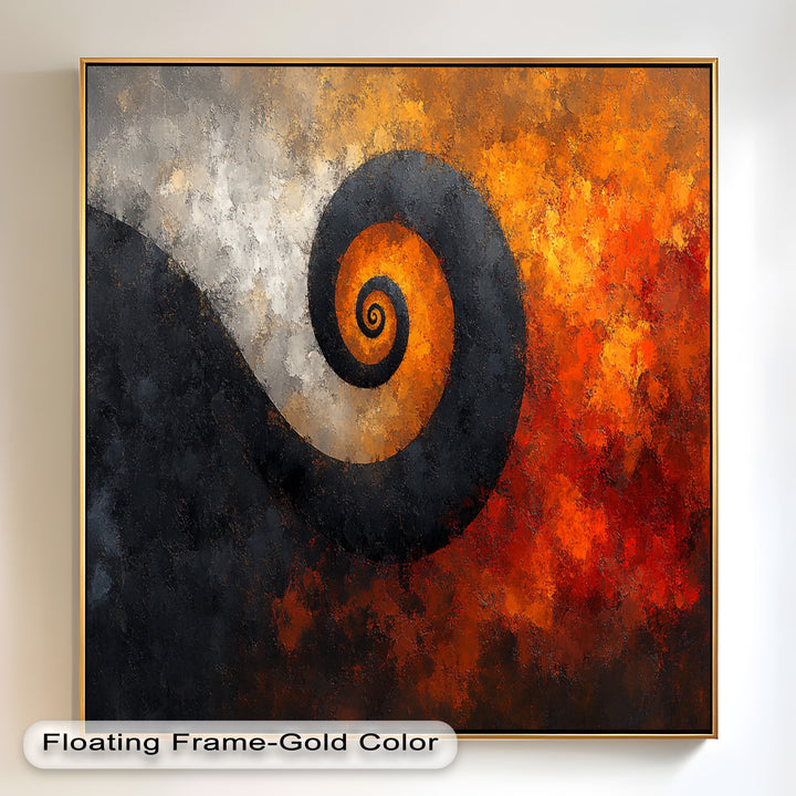 Autumn Swirl – Abstract Spiral Oil Painting