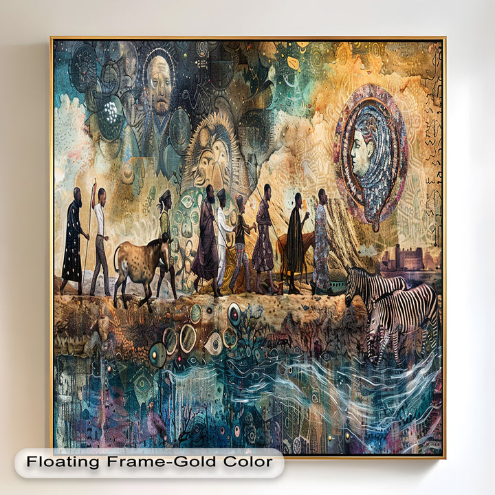 Echoes of Migration – Symbolic Journey Through Time Oil Painting