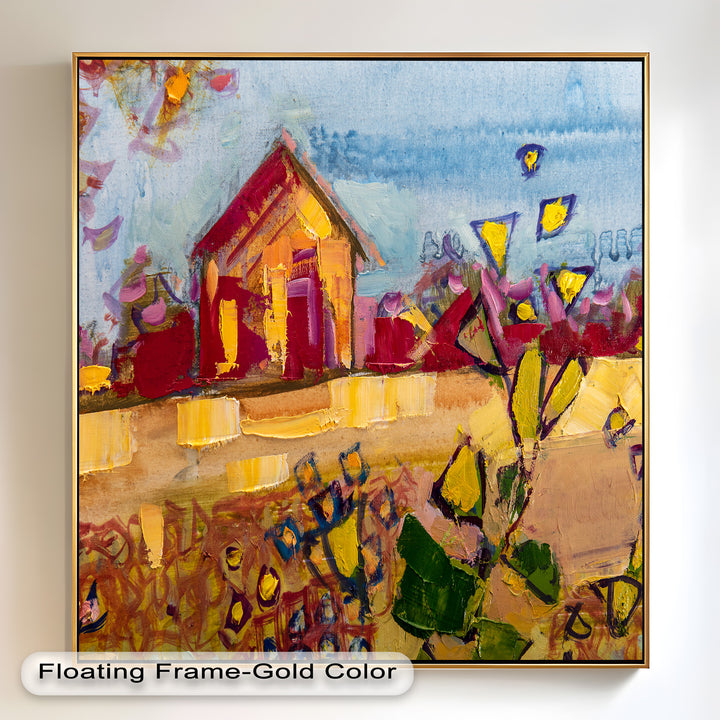 Sunlit Homestead – Expressive Impressionist Oil Painting