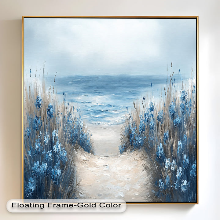 Coastal Beach Path Wall Art – Landscape Oil Painting