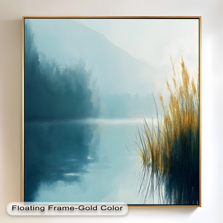 Misty Morning Landscape – Framed Nature Oil Painting