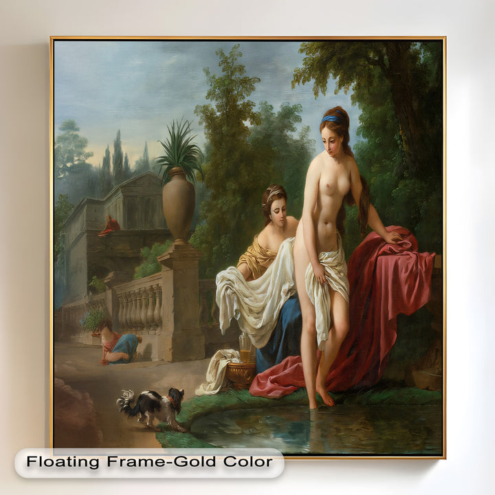 Bathing in the Garden – Neoclassical Elegance Oil Painting