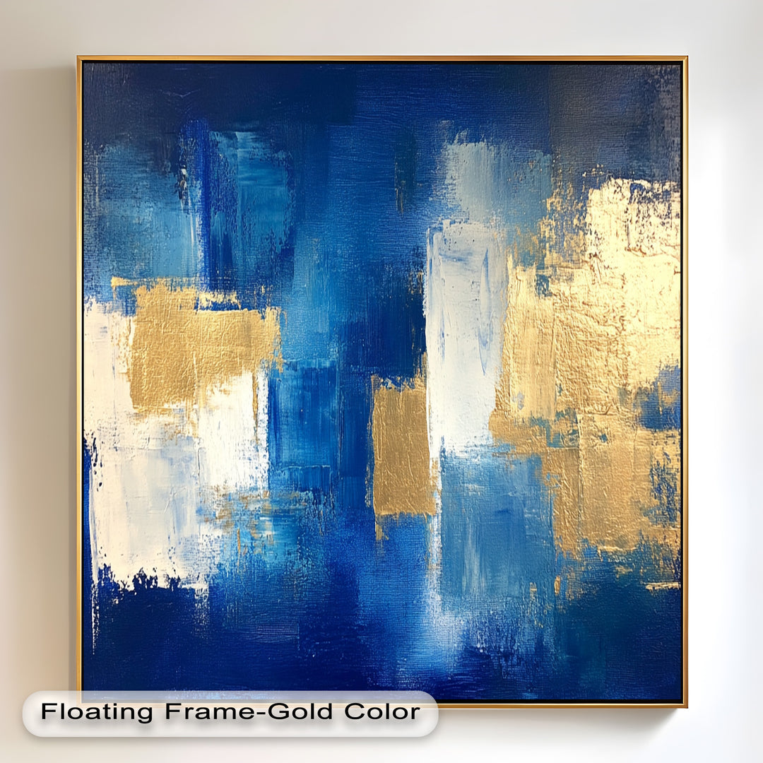Blue Harmony Abstract – Modernes Ölgemälde