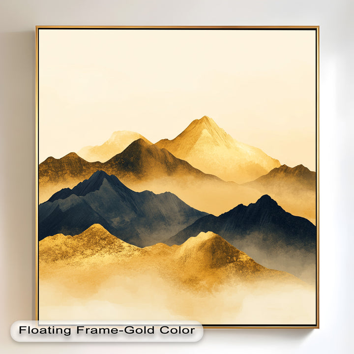 Gold &amp; Black Mountains – Modernes Ölgemälde