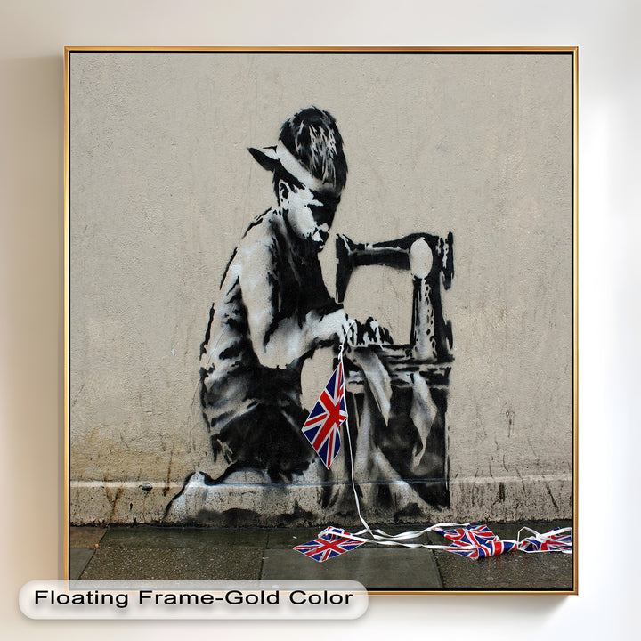 Stitched Allegiance – Banksy Oil Painting