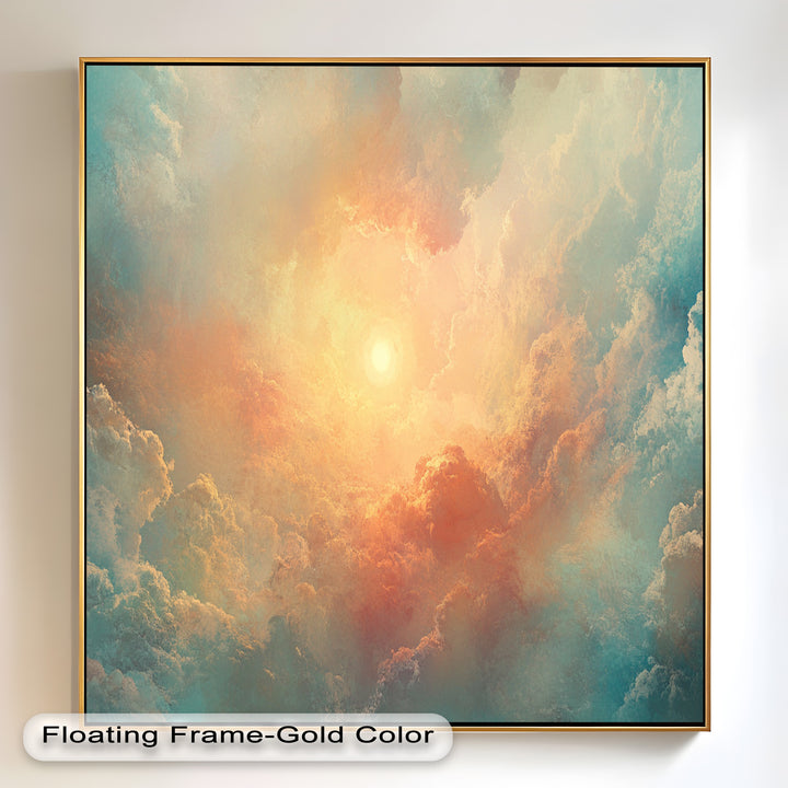 Abstract Sky and Sunlight – Framed Oil Painting