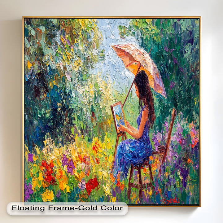 Colorful Garden Scene – Impressionist Oil Painting