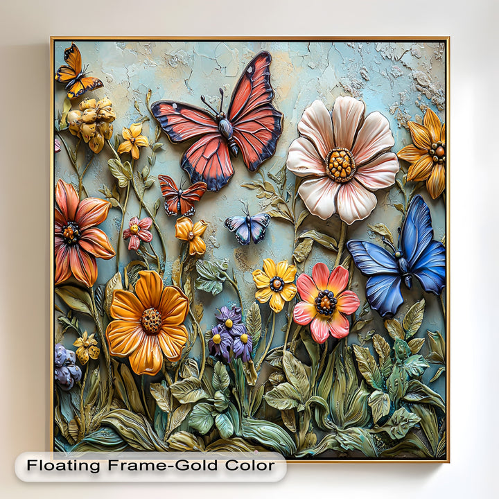 Vibrant Butterfly Flower – Textured Floral Oil Painting
