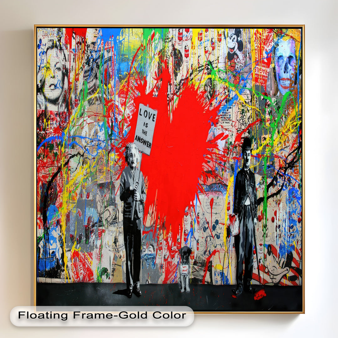 Love Is the Answer – Color Explosion Banksy Oil Painting