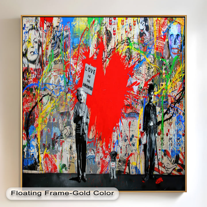 Love Is the Answer – Color Explosion Banksy Oil Painting