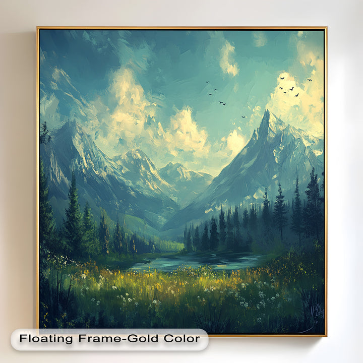 Mystic Mountain Solitude – Enchanting Landscape Oil Painting