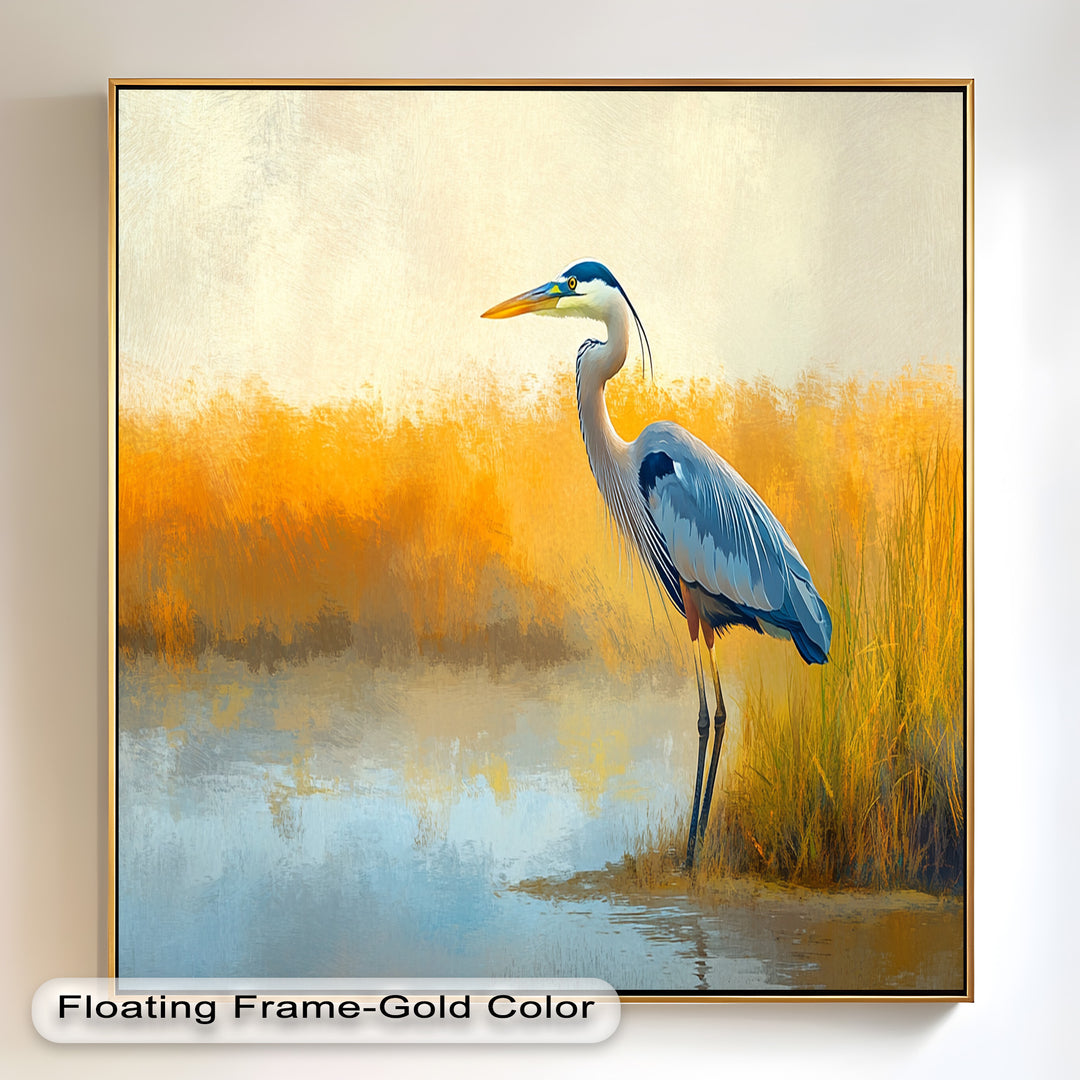 Blue Heron by Autumn Marsh – Animal Oil Painting