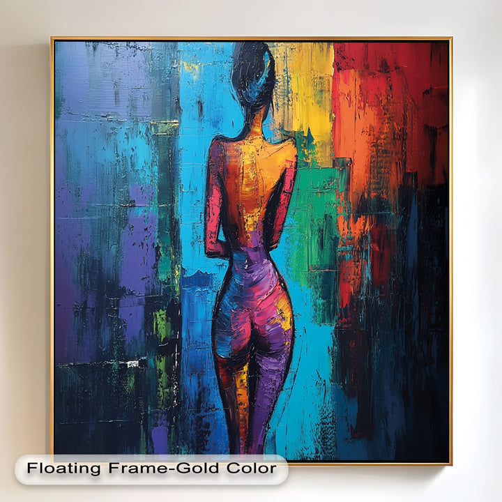 Radiant Contours – Bold Abstract Figurative Oil Painting