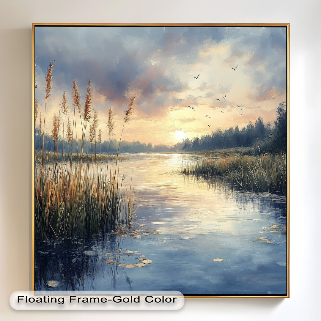 Lake Sunrise – Landscape Oil Painting