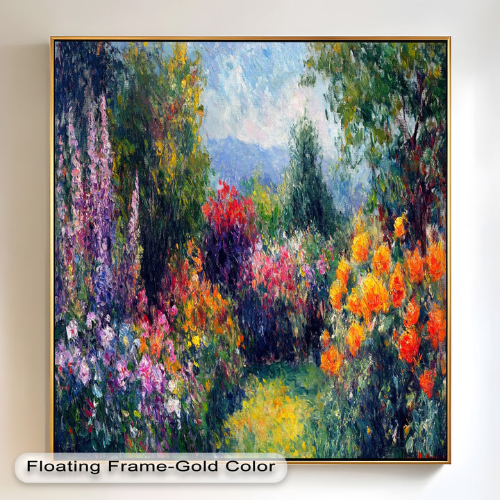 Sunlit Garden in Full Bloom – Impressionist Floral Oil Painting