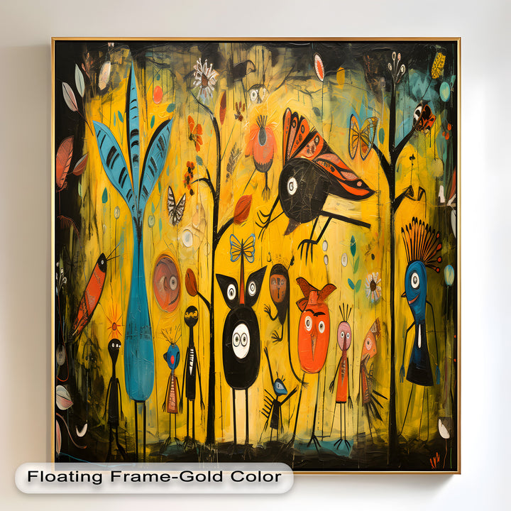 Whimsy in the Wild – Surreal Forest Creature Picasso Oil Painting