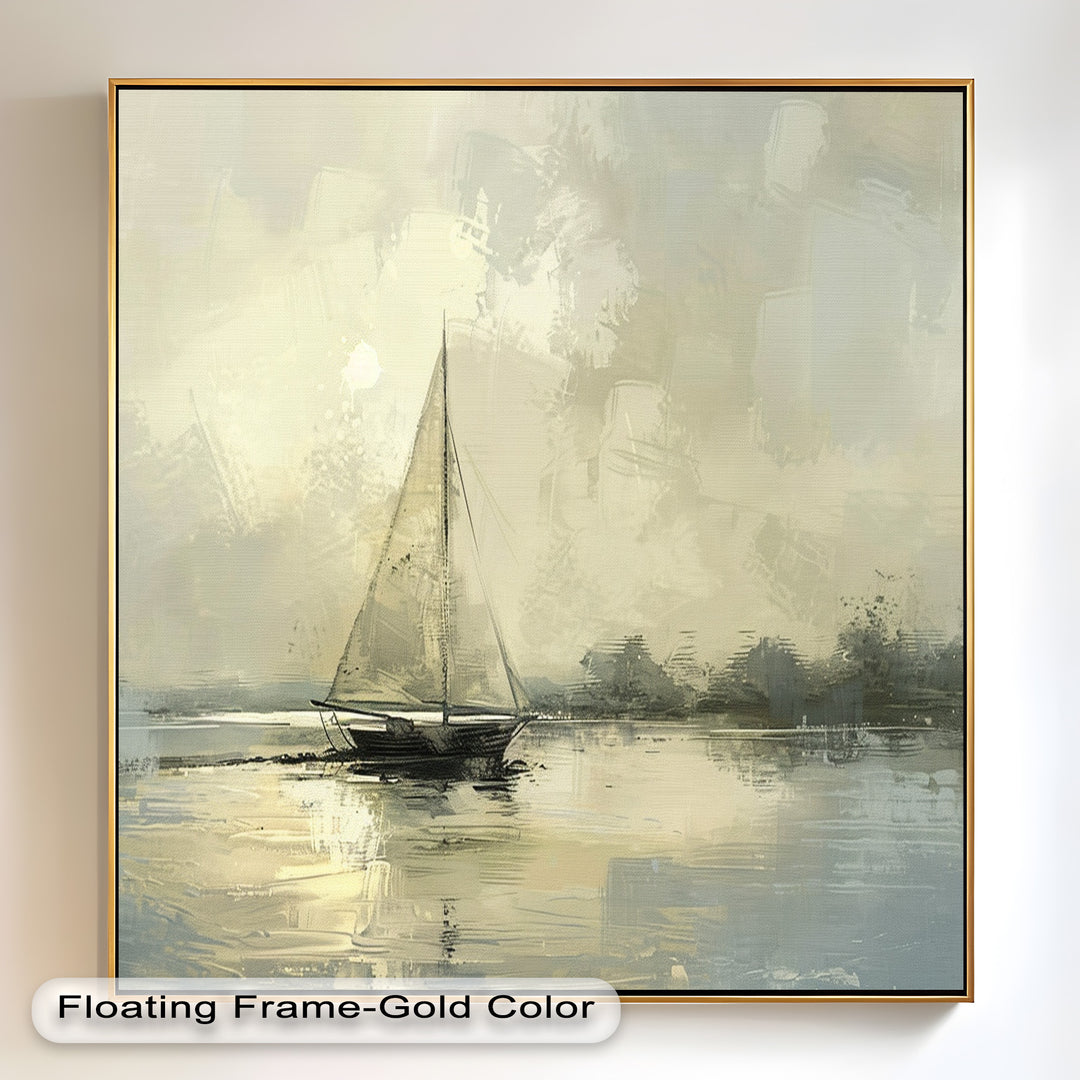 Vintage Sailboat Sailing Ocean – Timeless Nautical Oil Painting
