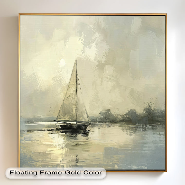 Vintage Sailboat Sailing Ocean – Timeless Nautical Oil Painting