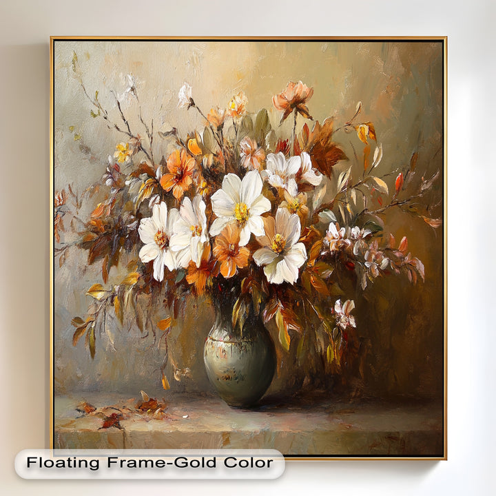 Old Style Vintage Flowers – Gerahmte Ölgemälde