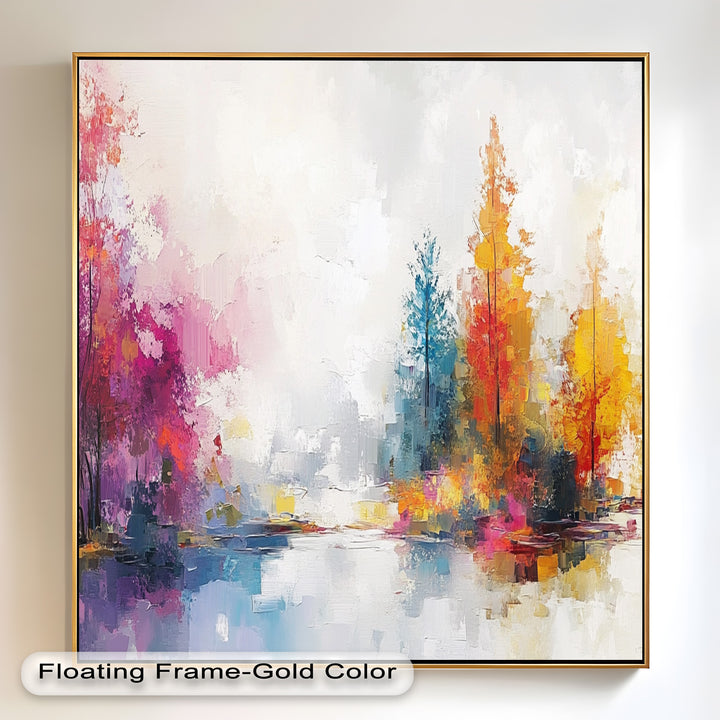 Brush Stroke Abstract Modern Art – Framed Contemporary Oil Painting