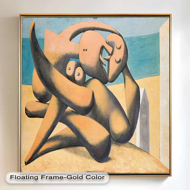 Lovers by the Sea – Abstract Embrace Picasso Oil Painting