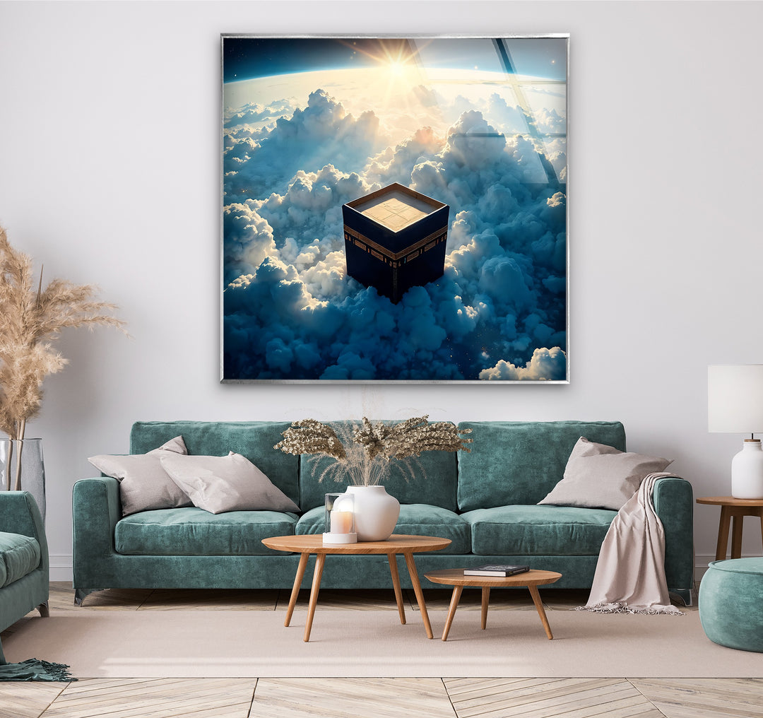 Divine Kaaba artwork surrounded by heavenly light