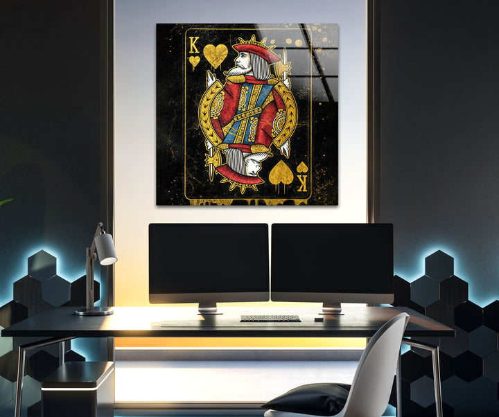 King Card Glass Wall Art Glass Printing Wall Art, Print photos on glass
