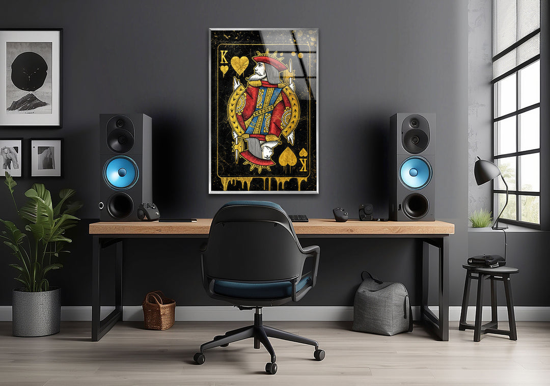King Card Glass Wall Art glass photo prints, glass picture prints
