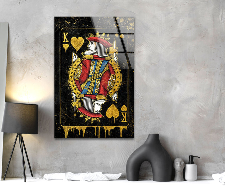 King Card Glass Wall Art custom glass pictures, glass art prints
