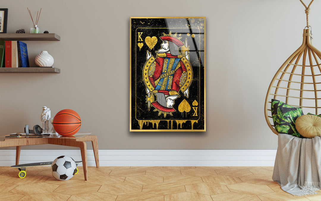 King Card Glass Wall Art photo print on glass, prints on glass wall art
