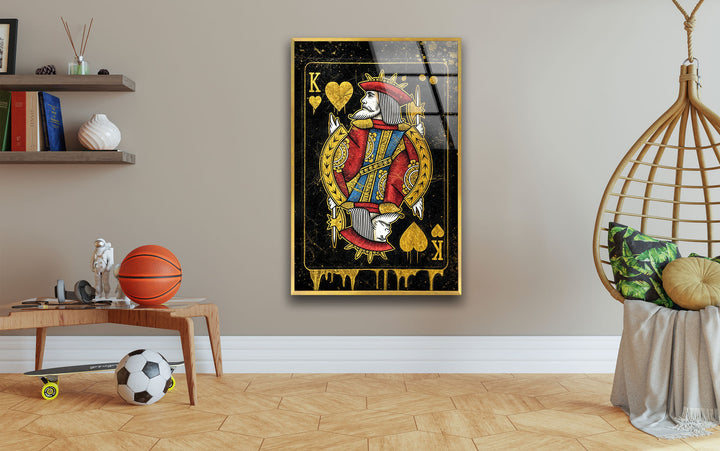 King Card Glass Wall Art photo print on glass, prints on glass wall art
