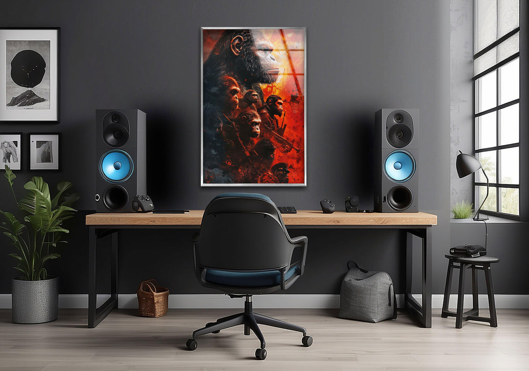 Kingdom of Planet of The Apes Glass Wall Art custom glass pictures, glass art prints
