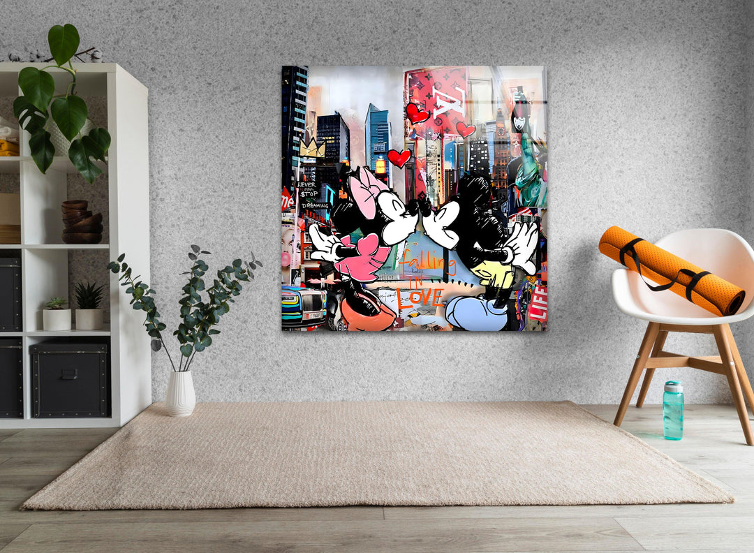 Kiss in New York Glass Wall Art large glass photo prints, glass wall photos
