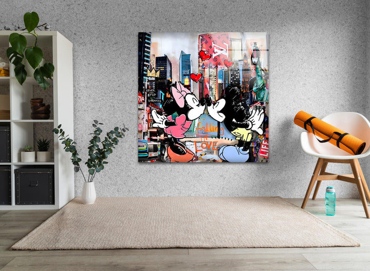 Kiss in New York Glass Wall Art large glass photo prints, glass wall photos
