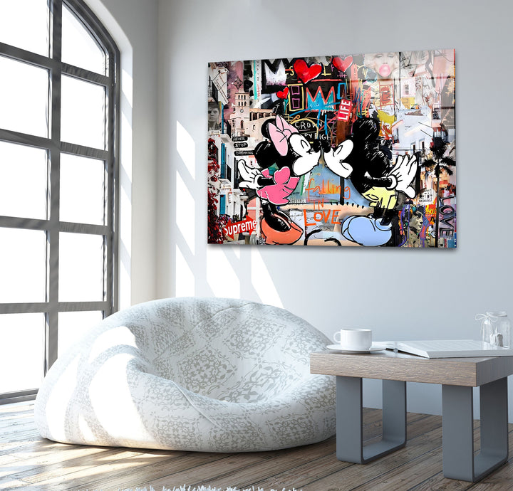 Business Character Glass Wall Art picture on glass wall art, photos printed on glass
