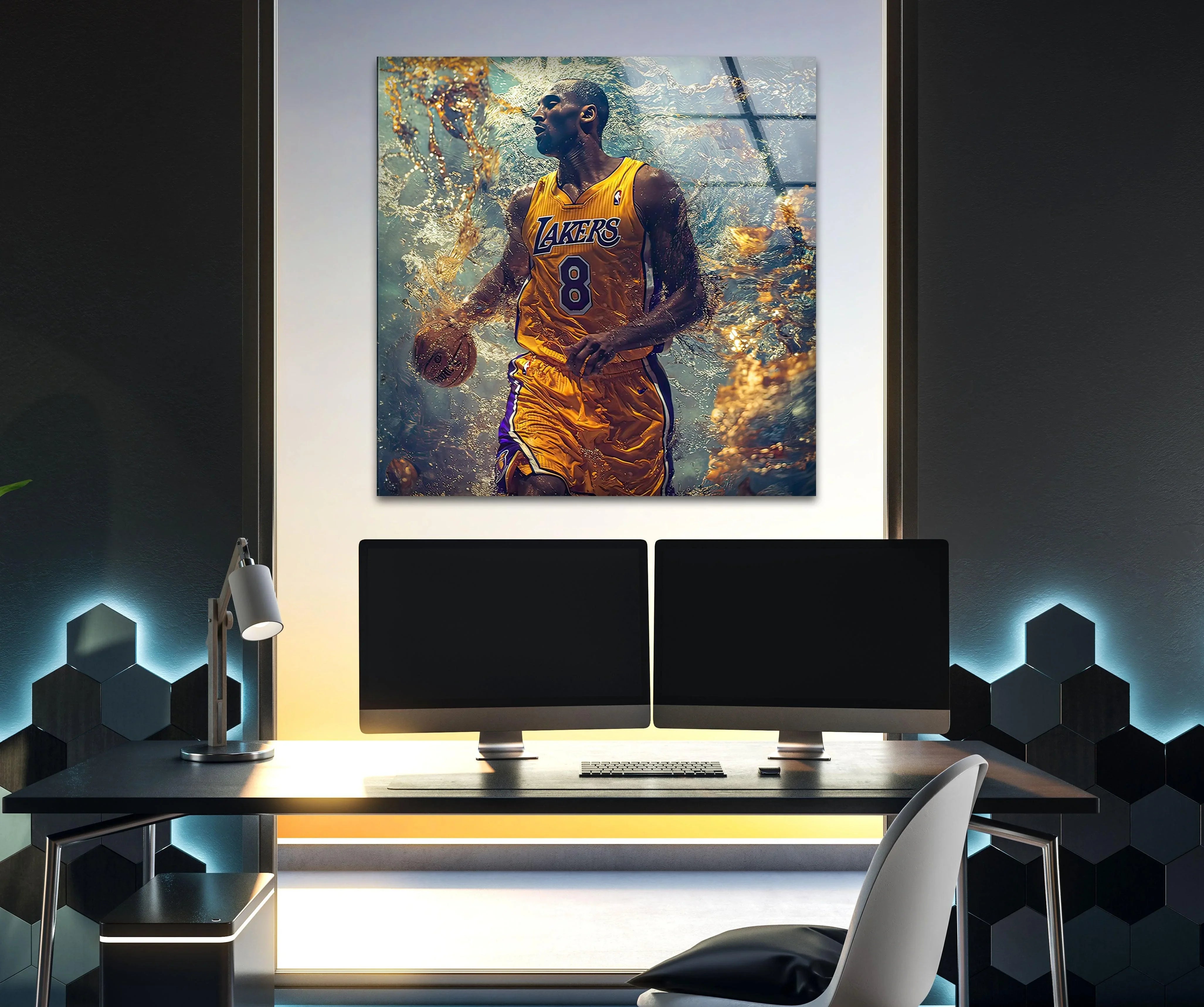 Poster Kobe Bryant Basket Su Tela 40x60 Cm - Decorazione Murale Per Camera Da Letto, Ufficio, Studio - Regalo Sportivo Senza Cornice