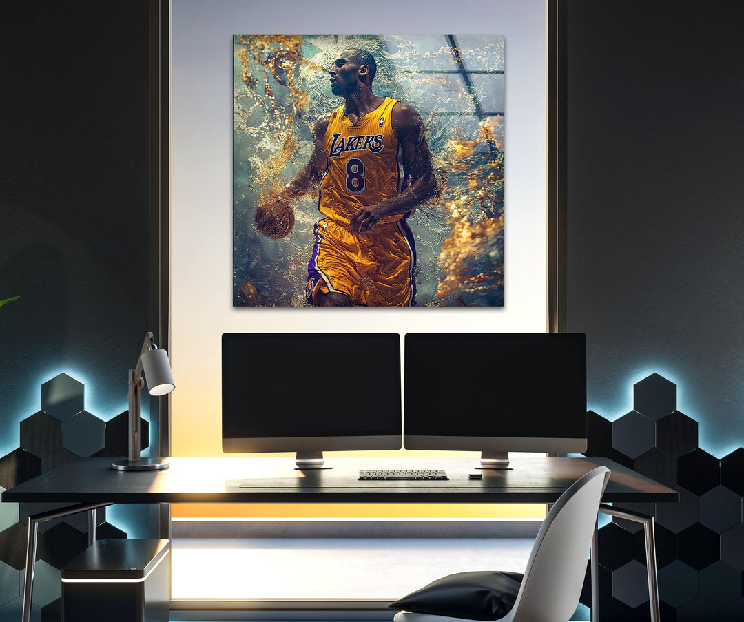 Kobe Bryant Basketball Player Glass Wall Art glass pictures for Wall, glass prints wall art
