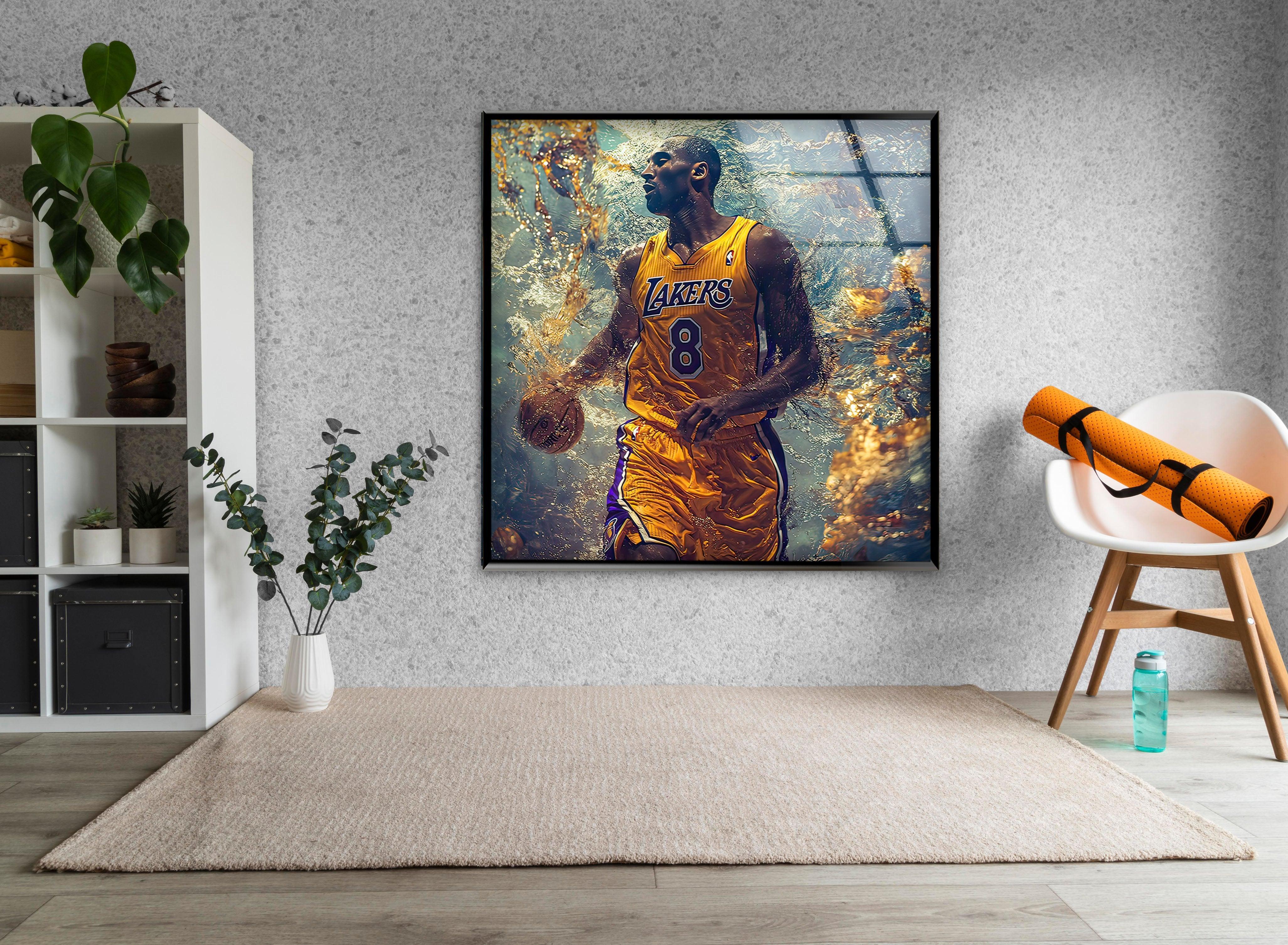 Poster Su Tela Di Kobe Bryant Con Pallacanestro - 2 Pezzi, Stampa Artistica Per Soggiorno E Camera Da Letto, Decorazione Murale, Senza Cornice 40x60 Cm
