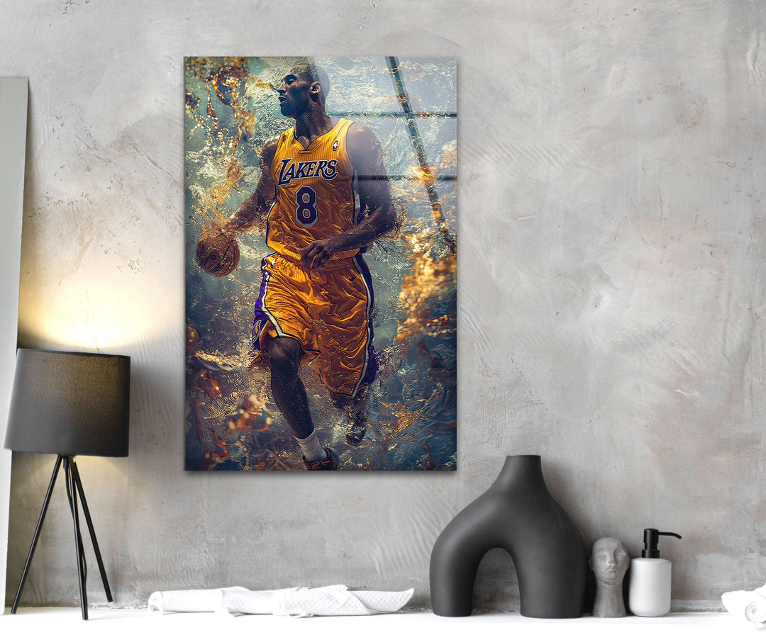 Kobe Bryant Basketball Player Glass Wall Art large glass photo prints, glass wall photos
