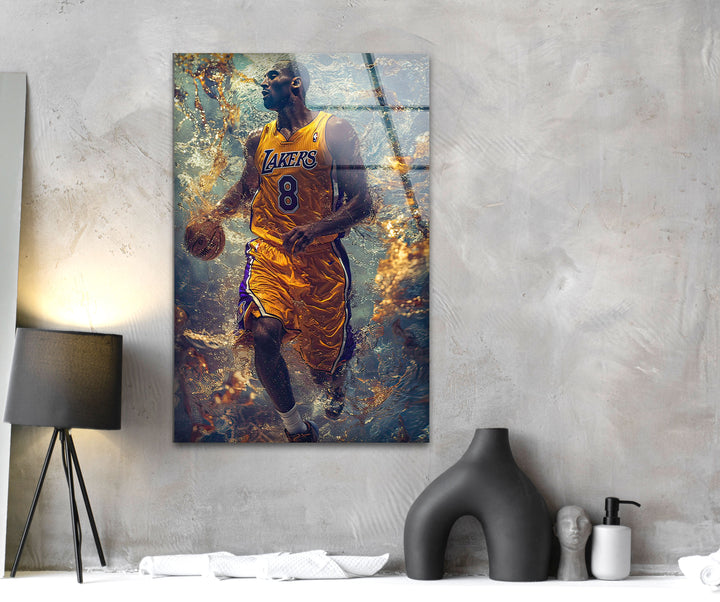 Kobe Bryant Basketball Player Glass Wall Art large glass photo prints, glass wall photos
