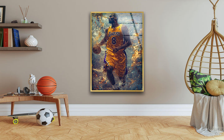 Kobe Bryant Basketball Player Glass Wall Art custom glass photo prints, large glass prints
