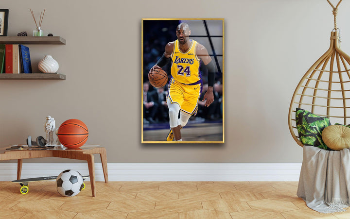 Kobe Bryant Lakers Glass Wall Art custom glass photo prints, large glass prints
