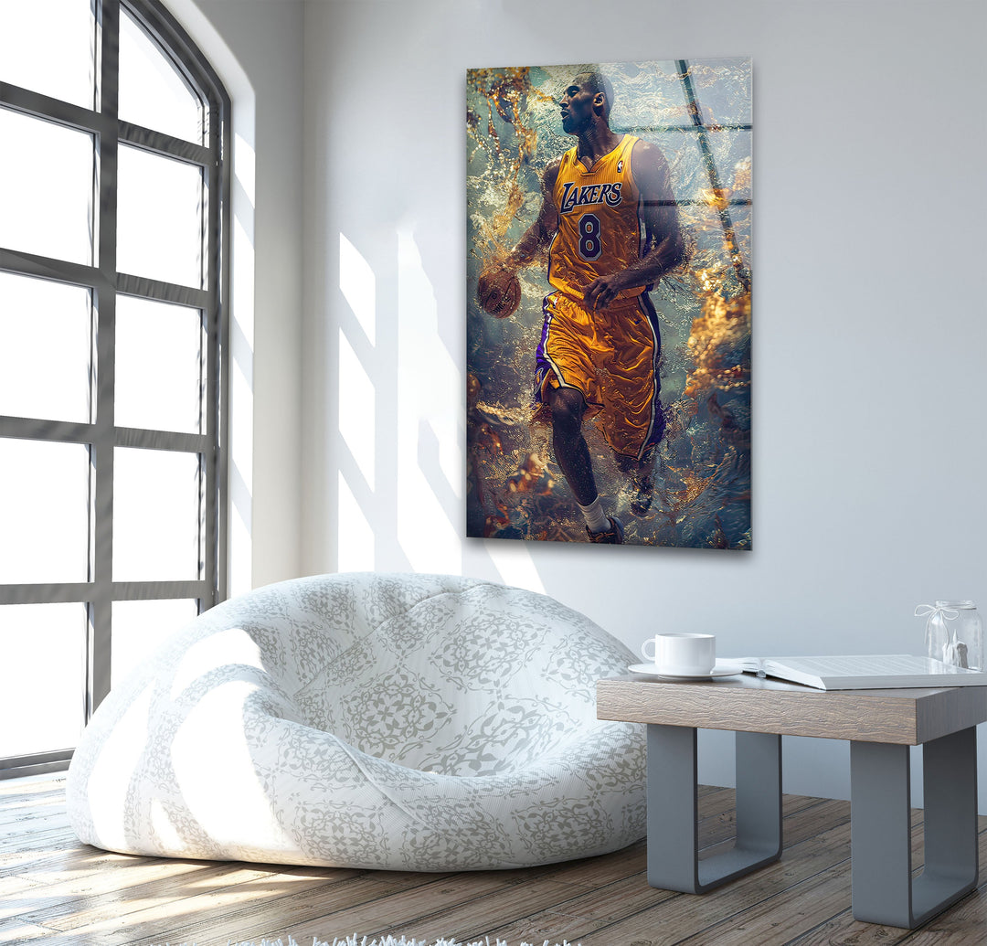 Kobe Bryant Basketball Player Glass Wall Art picture on glass wall art, photos printed on glass
